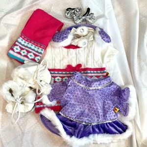 Build-A-Bear winter ice skating two outfit set.